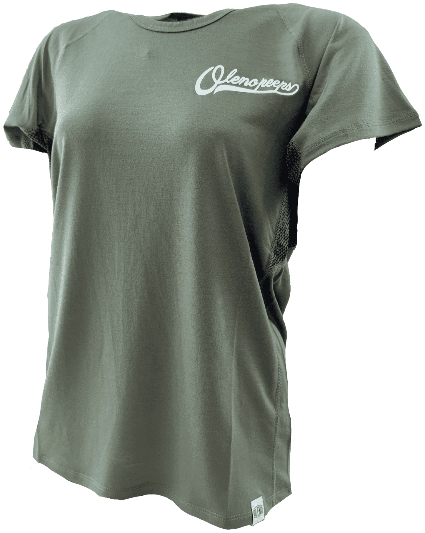 Hybrid Merino T 英文字「OLENO」
